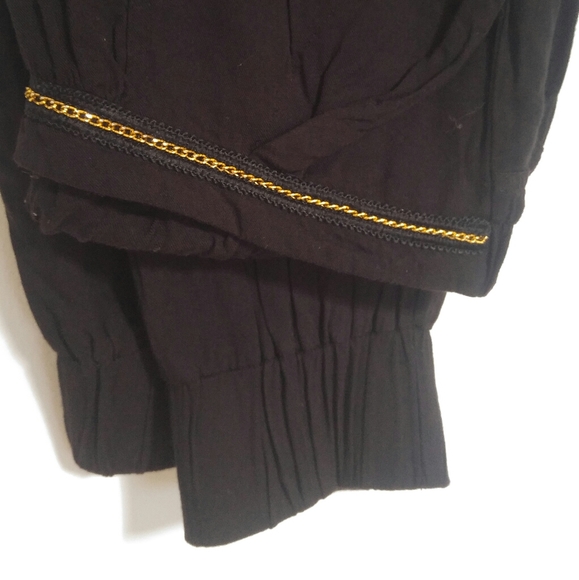 ⚡️SALE⚡️Baby Phat Black Jogger Style Trouser w/Gold Chain - Picture 5 of 8